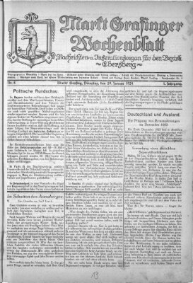 Grafinger Zeitung Dienstag 29. Januar 1924