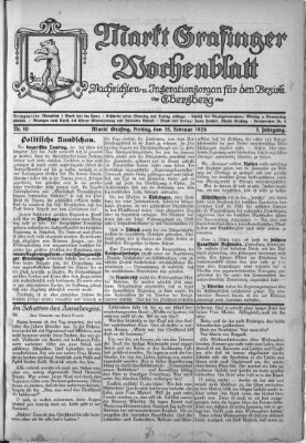 Grafinger Zeitung Freitag 15. Februar 1924