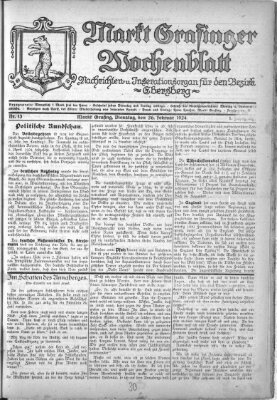 Grafinger Zeitung Dienstag 26. Februar 1924