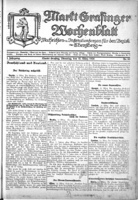 Grafinger Zeitung Dienstag 18. März 1924