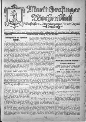 Grafinger Zeitung Dienstag 13. Mai 1924