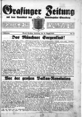 Grafinger Zeitung Samstag 16. August 1924