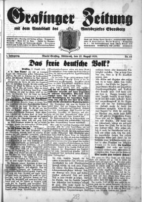 Grafinger Zeitung Mittwoch 27. August 1924