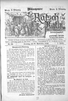 Münchener Ratsch-Kathl Samstag 21. September 1889