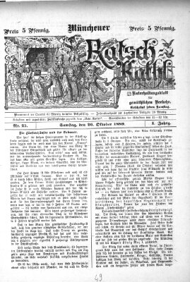 Münchener Ratsch-Kathl Samstag 26. Oktober 1889