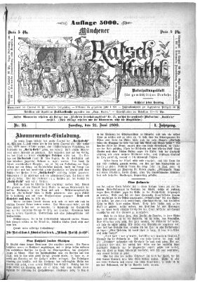 Münchener Ratsch-Kathl Samstag 21. Juni 1890