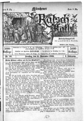 Münchener Ratsch-Kathl Samstag 15. November 1890