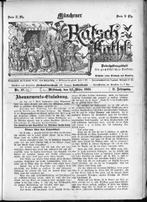 Münchener Ratsch-Kathl Samstag 28. März 1891