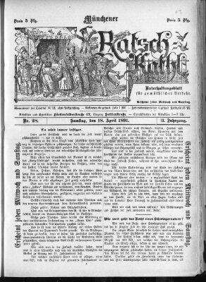 Münchener Ratsch-Kathl Samstag 18. April 1891