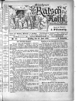 Münchener Ratsch-Kathl Samstag 27. Juni 1891