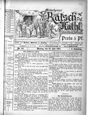 Münchener Ratsch-Kathl Montag 27. Juli 1891