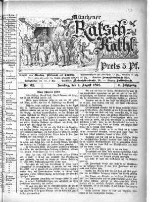 Münchener Ratsch-Kathl Samstag 1. August 1891