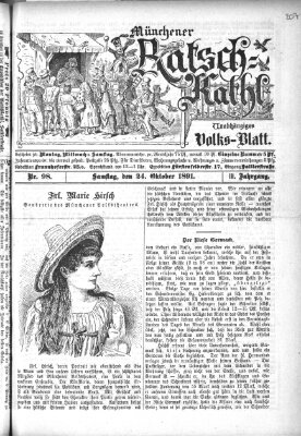 Münchener Ratsch-Kathl Samstag 24. Oktober 1891