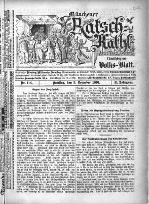 Münchener Ratsch-Kathl Samstag 5. Dezember 1891