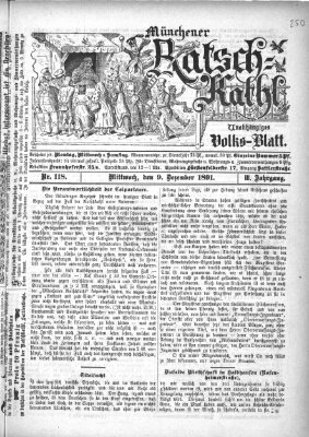 Münchener Ratsch-Kathl Mittwoch 9. Dezember 1891