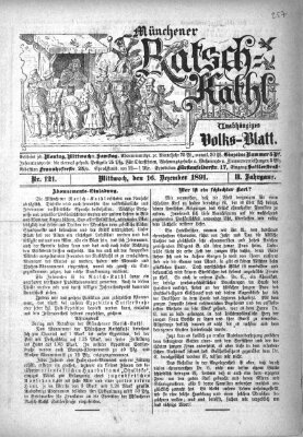 Münchener Ratsch-Kathl Mittwoch 16. Dezember 1891