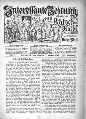 Münchener Ratsch-Kathl Montag 11. Januar 1892