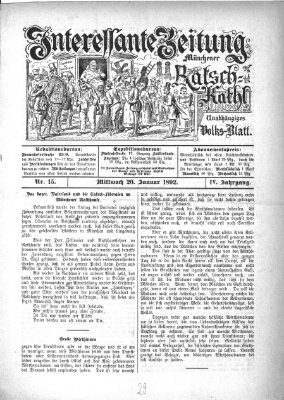 Münchener Ratsch-Kathl Mittwoch 20. Januar 1892