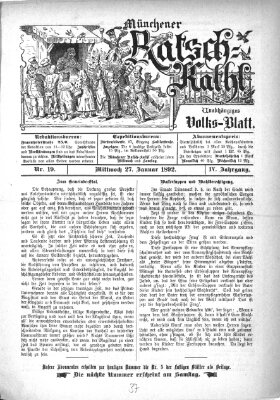 Münchener Ratsch-Kathl Mittwoch 27. Januar 1892