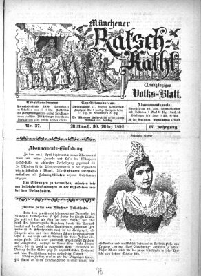 Münchener Ratsch-Kathl Mittwoch 30. März 1892