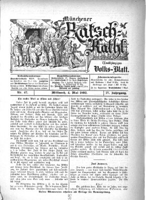 Münchener Ratsch-Kathl Mittwoch 4. Mai 1892