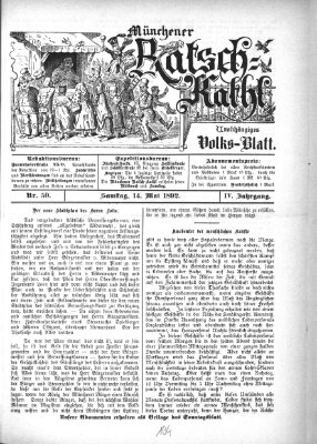 Münchener Ratsch-Kathl Samstag 14. Mai 1892