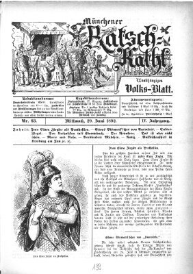 Münchener Ratsch-Kathl Mittwoch 29. Juni 1892