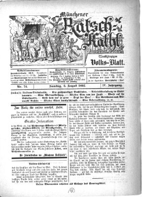 Münchener Ratsch-Kathl Samstag 6. August 1892