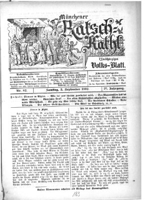 Münchener Ratsch-Kathl Samstag 3. September 1892