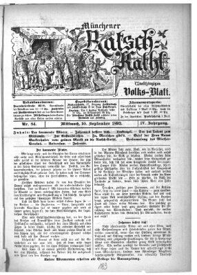 Münchener Ratsch-Kathl Samstag 10. September 1892