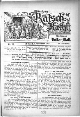 Münchener Ratsch-Kathl Mittwoch 2. November 1892