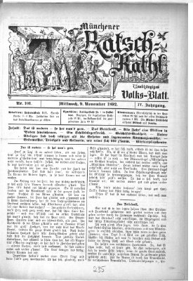 Münchener Ratsch-Kathl Mittwoch 9. November 1892