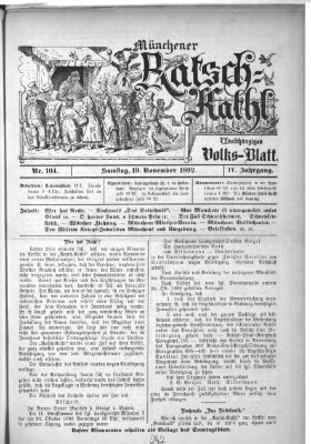 Münchener Ratsch-Kathl Samstag 19. November 1892