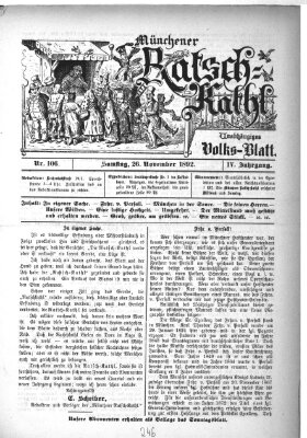 Münchener Ratsch-Kathl Samstag 26. November 1892