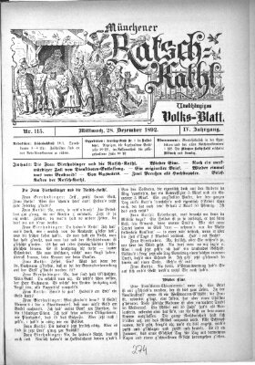 Münchener Ratsch-Kathl Mittwoch 28. Dezember 1892