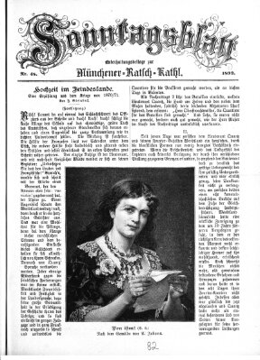 Münchener Ratsch-Kathl. Sonntagsblatt : Unterhaltungsbeilage zur Münchener Ratsch-Kathl (Münchener Ratsch-Kathl) Sonntag 27. November 1892