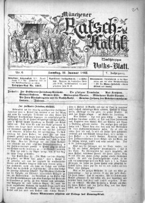 Münchener Ratsch-Kathl Samstag 21. Januar 1893