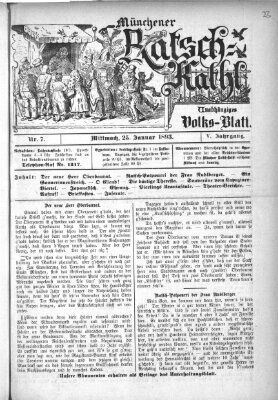 Münchener Ratsch-Kathl Mittwoch 25. Januar 1893