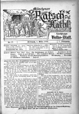 Münchener Ratsch-Kathl Mittwoch 1. März 1893