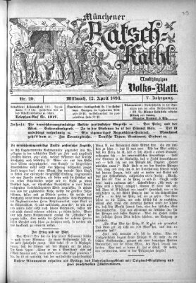 Münchener Ratsch-Kathl Mittwoch 12. April 1893
