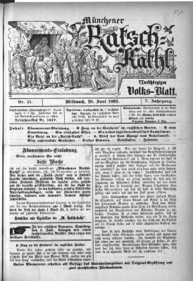 Münchener Ratsch-Kathl Mittwoch 28. Juni 1893