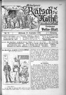 Münchener Ratsch-Kathl Mittwoch 27. September 1893