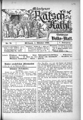 Münchener Ratsch-Kathl Mittwoch 4. Oktober 1893