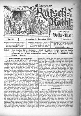 Münchener Ratsch-Kathl Samstag 9. Dezember 1893