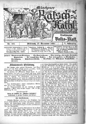 Münchener Ratsch-Kathl Mittwoch 27. Dezember 1893