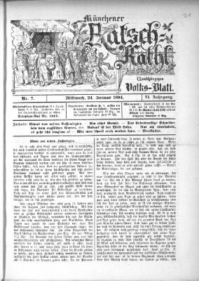 Münchener Ratsch-Kathl Mittwoch 24. Januar 1894