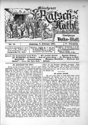 Münchener Ratsch-Kathl Samstag 3. Februar 1894