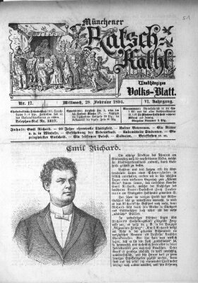 Münchener Ratsch-Kathl Mittwoch 28. Februar 1894