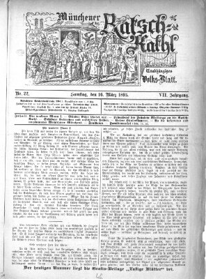 Münchener Ratsch-Kathl Samstag 16. März 1895