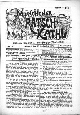 Münchener Ratsch-Kathl Mittwoch 18. September 1895